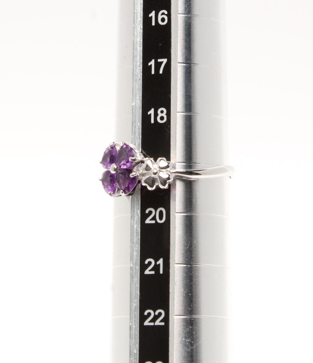 美品 リング 指輪 K10 アメジスト フラワーモチーフ レディース SIZE 19号