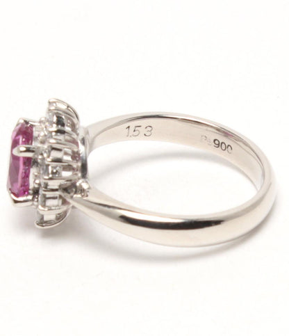 美品 リング 指輪 Pt900 ピンクサファイヤ 1.53ct ダイヤ 0.57ct レディース SIZE 11号