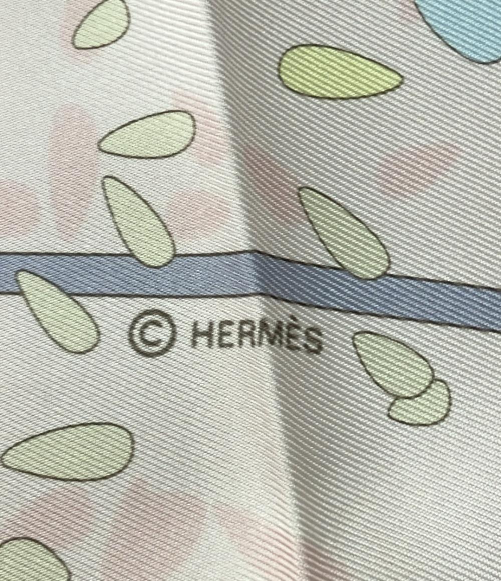 美品エルメススカーフ カレ90花の捧げ物OFFRANDES D'UN JOUR 美品 エルメス スカーフ シルク カレ90 100% 花の捧げ物