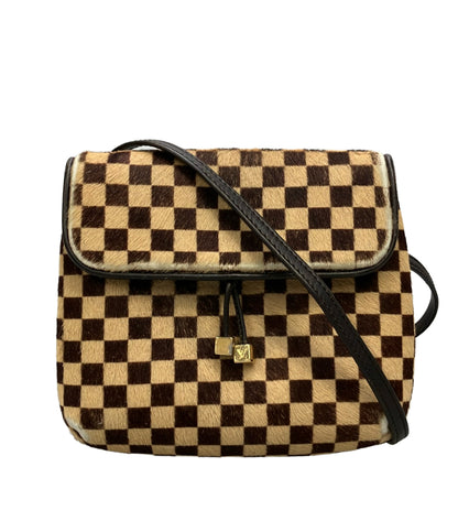 LOUIS VUITTON ショルダーバッグ 斜め掛け ハラコ ガゼル ダミエ ソバージュ M92130 レディース ルイ・ヴィトン