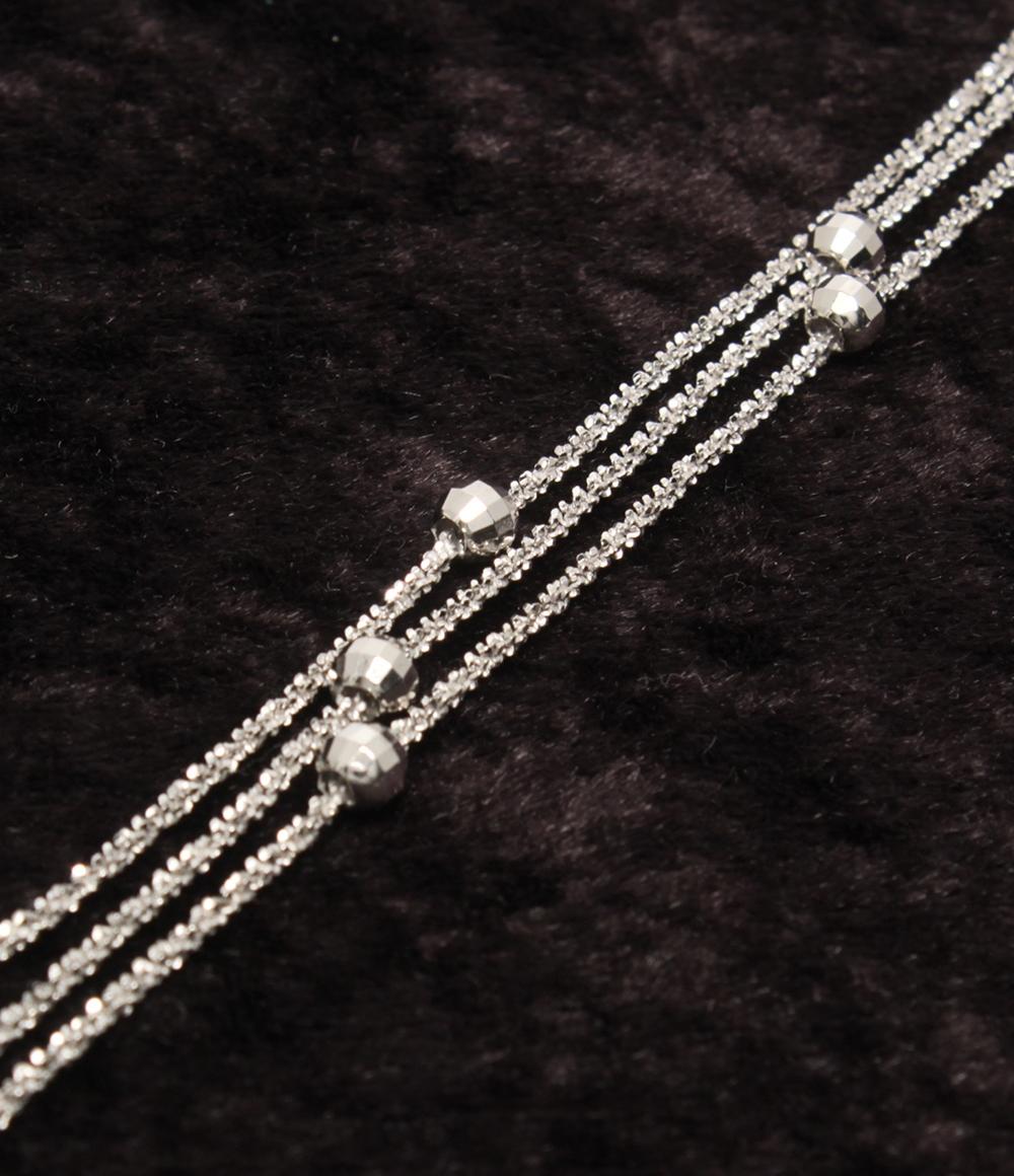 美品 3連ネックレス SV925 ボールステーション レディース