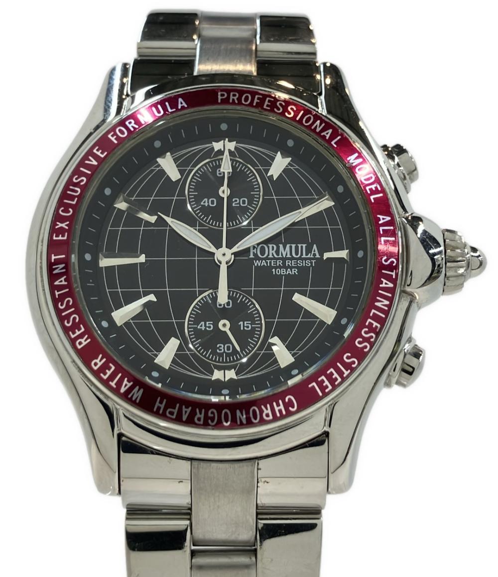 ジェイアクシス 腕時計 FORMULA クオーツ ブラック メンズ J-AXIS