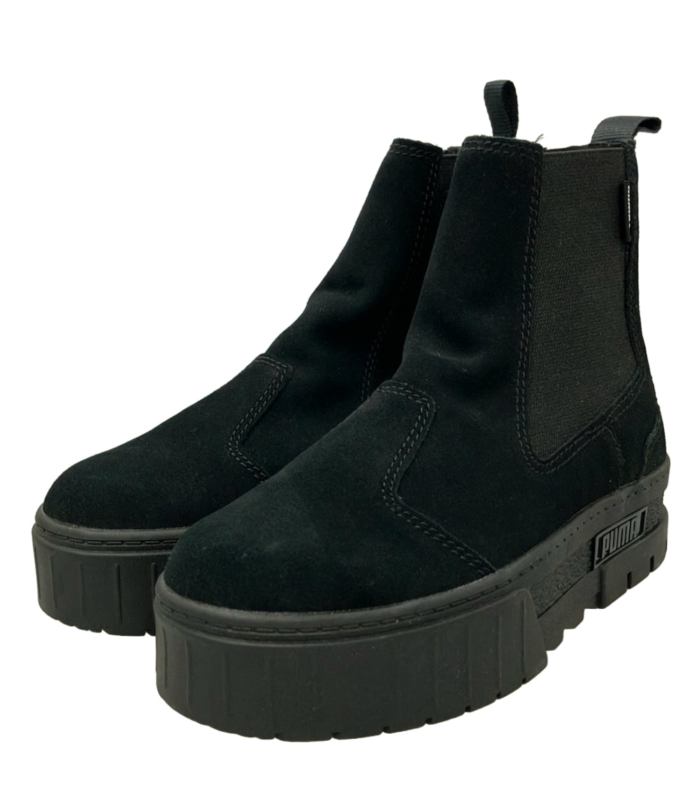 美品 PUMA サイドゴア厚底ショートブーツ メイズ チェルシー スウェード 382829-01 レディース SIZE 23.5 プーマ