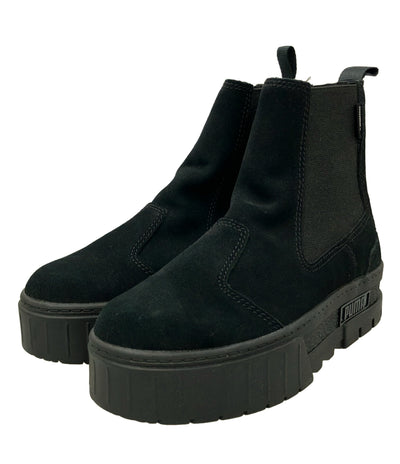 美品 PUMA サイドゴア厚底ショートブーツ メイズ チェルシー スウェード 382829-01 レディース SIZE 23.5 プーマ