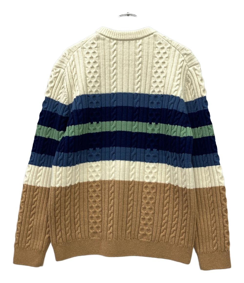 美品 MAISON KITSUNE 長袖ニット セーター NM00804KH0001 メンズ SIZE M メゾンキツネ