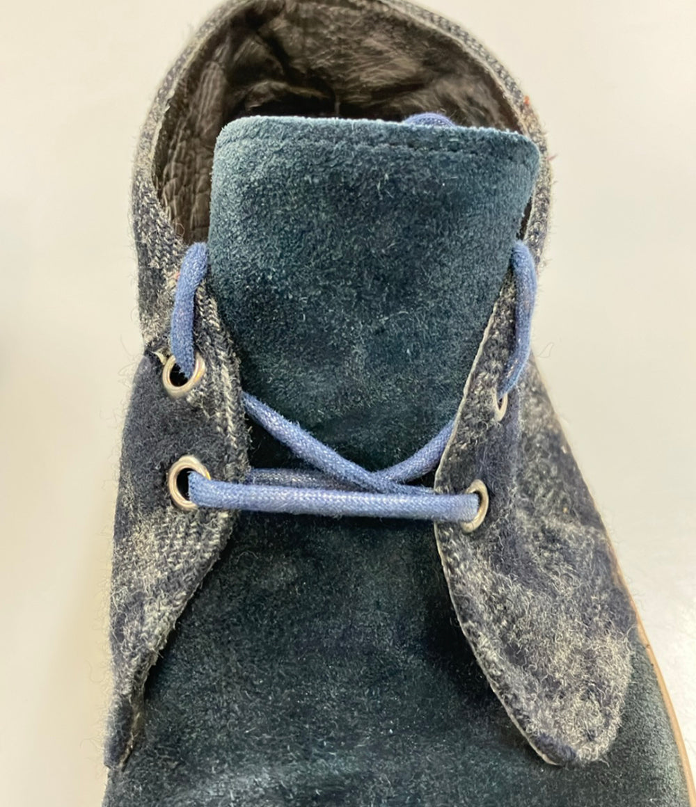 LANVIN en Bleu チャッカブーツ スエード チェック柄 メンズ SIZE 24.5 (XS) ランバンオンブルー