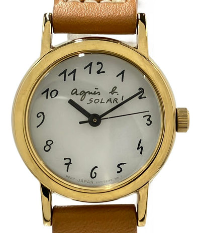 agnes b. 腕時計 ソーラー ホワイト V117-0AT0 レディース アニエスベー