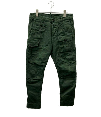 DSQUARED2 カーゴパンツ ダークグリーン ボタンフライ ダメージ加工 メンズ SIZE 42 (XS) ディースクエアード