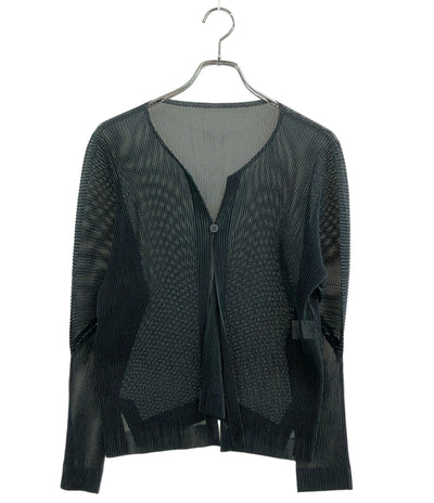 美品 PLEATS PLEASE 長袖カーディガン PP61-F0252 レディース SIZE 3 プリーツプリーズ