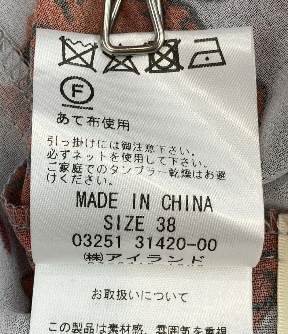 美品 Diagram 長袖 フラワープリント ワンピース レディース SIZE 38 ダイアグラム