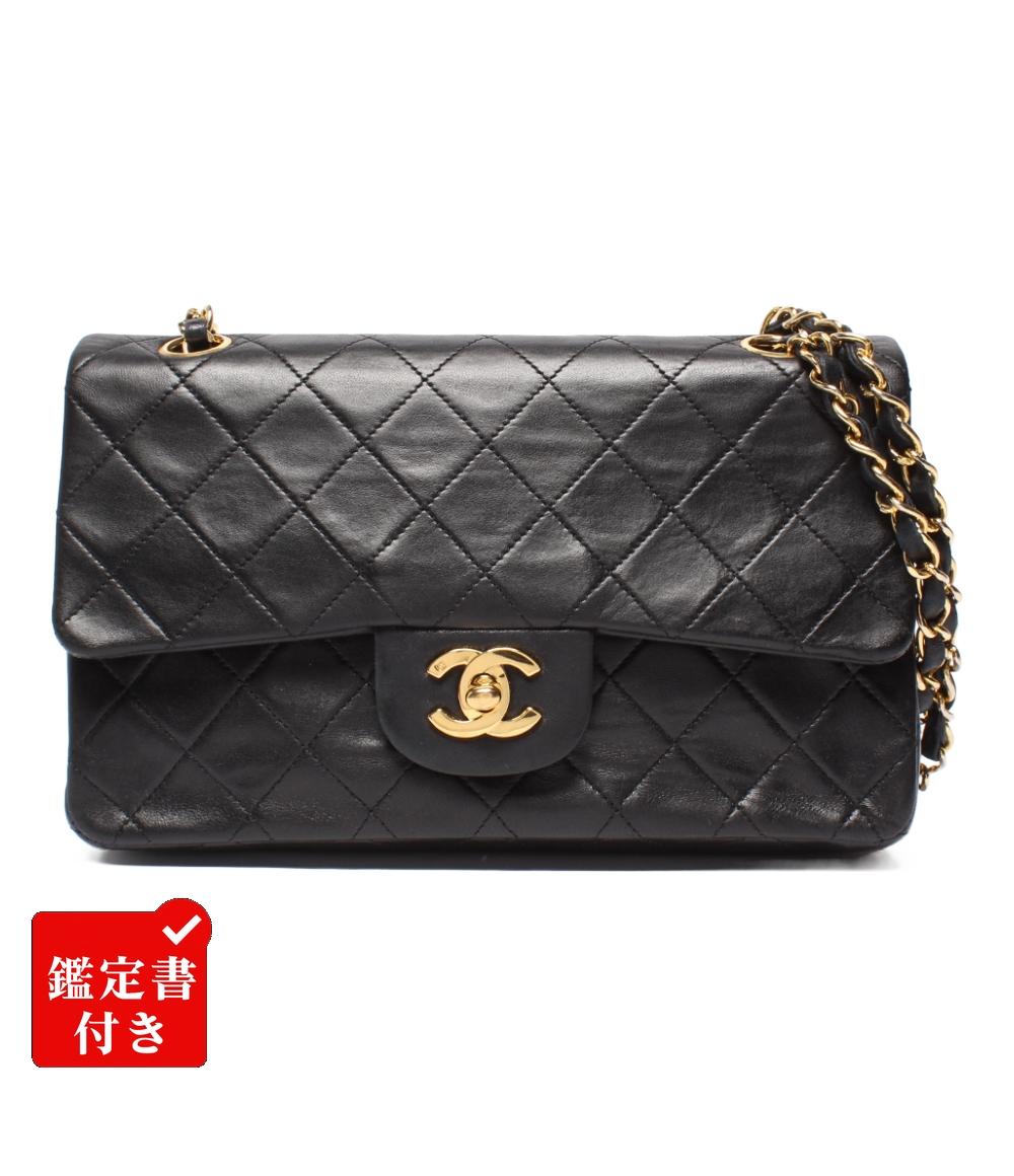 CHANEL チェーンショルダーバッグ ダブルフラップ Wチェーン ゴールド金具 カーフスキン マトラッセ 23 レディース シャネル