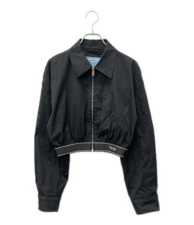 PRADA クロップドジャケット ポプリンストレッチ クロップドジャケット P525MG S221 F62 レディース SIZE 40 (S) プラダ