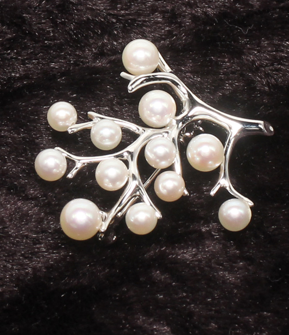MIKIMOTO ブローチ SV 幸福の木 Kofuku no ki パール レディース ミキモト