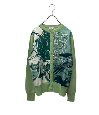 Salvatore Ferragamo 長袖カーディガン 緑 花柄 シルク ニット 22SS タグ付き レディース SIZE S サルヴァトーレフェラガモ