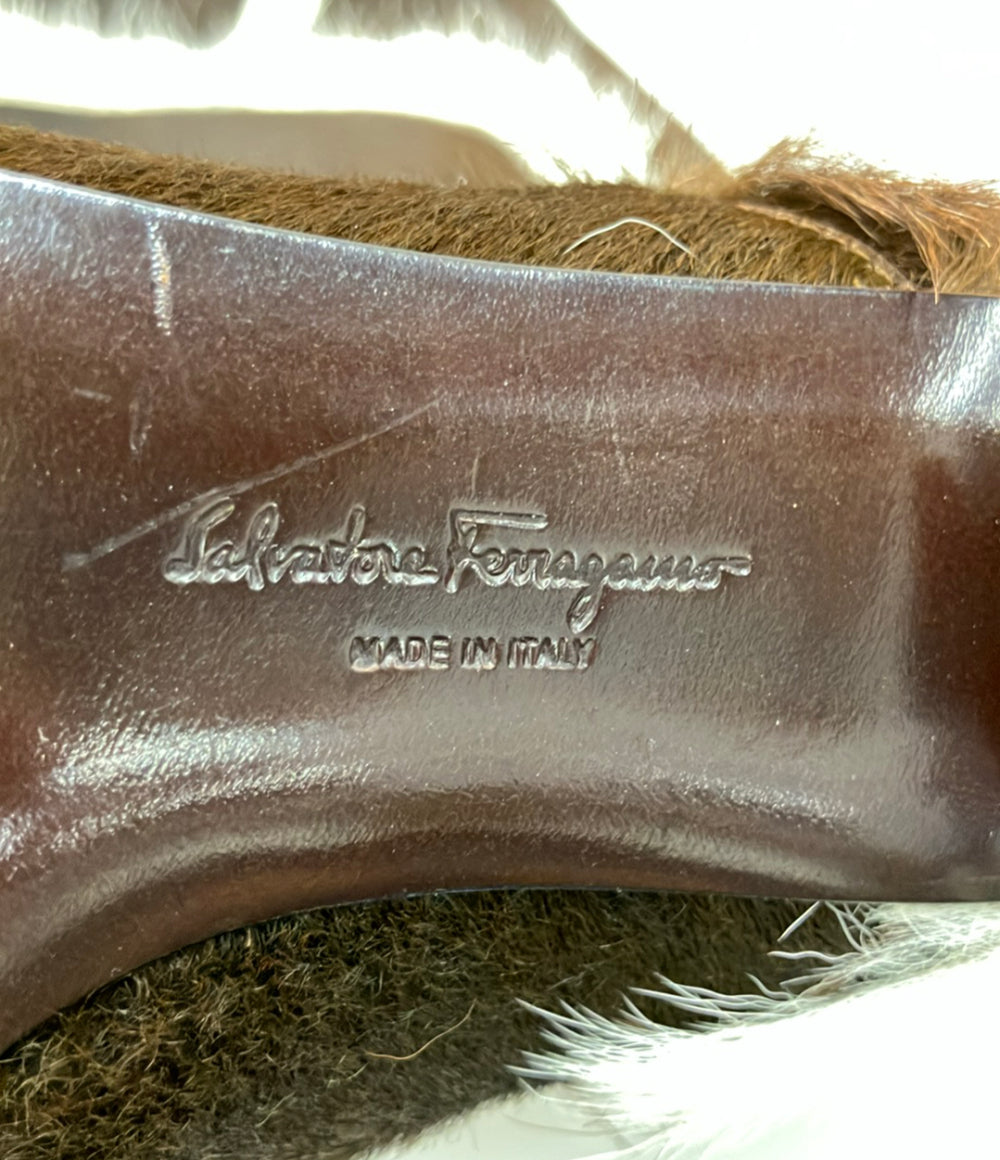 訳あり Salvatore Ferragamo ロングブーツ ハラコ レディース SIZE 4 D (21.5cm) サルヴァトーレフェラガモ