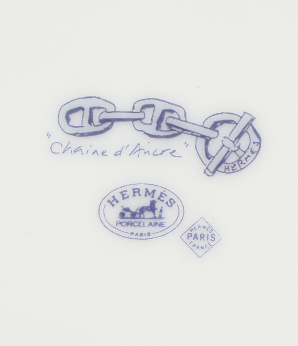 美品 HERMES プレート 皿 22cm シェーヌダンクル エルメス