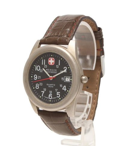 ウェンガー 腕時計 クオーツ ブラック メンズ WENGER