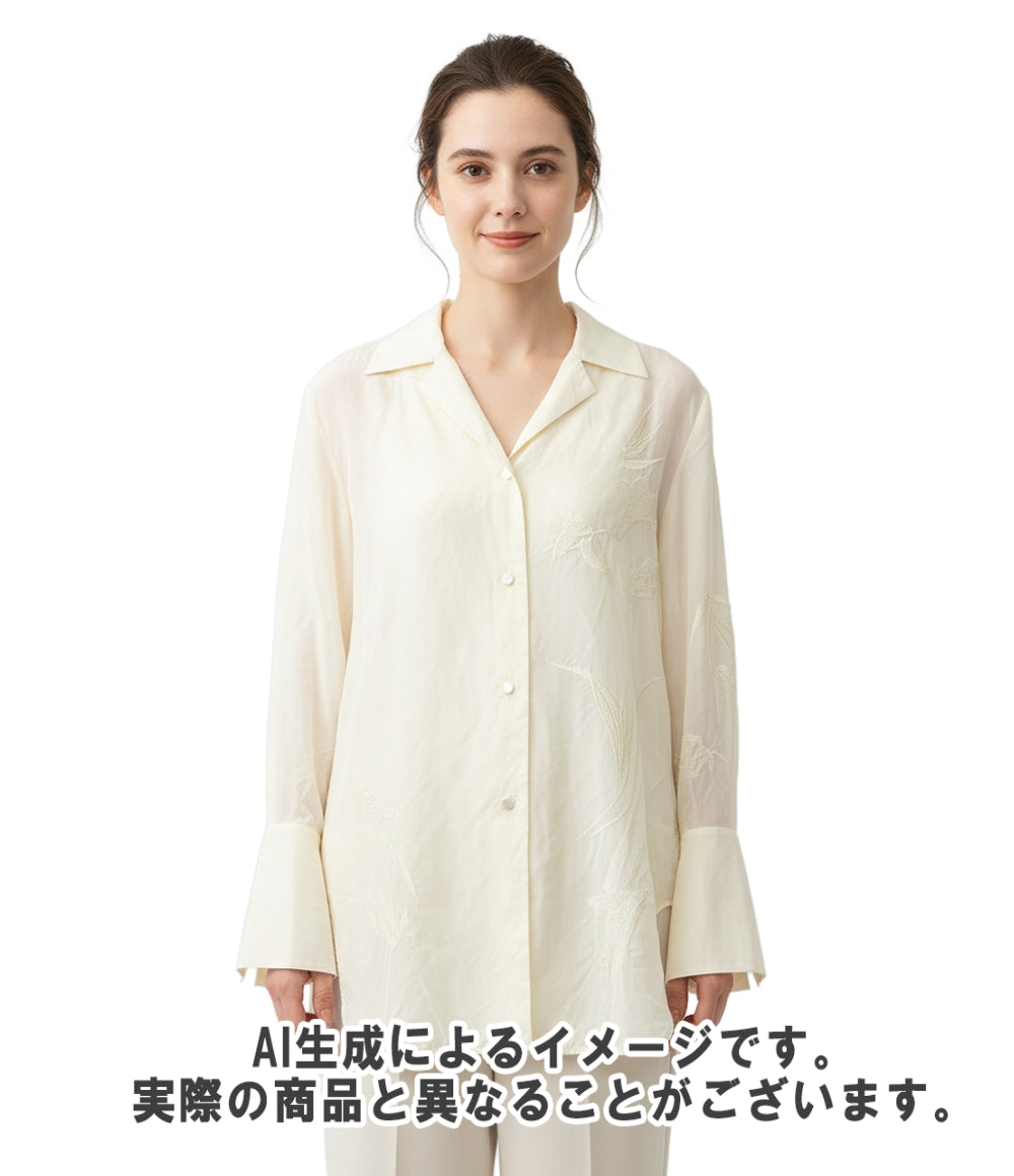 新品mame シルクブラウス mame kurogouchi シルクヘンプ シャツ ブラウス マメ - メルカリ