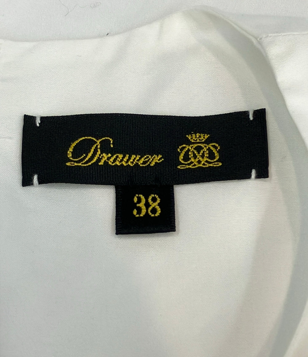美品 Drawer 長袖シャツ ノーカラー レディース SIZE 38 (M) ドゥロワー