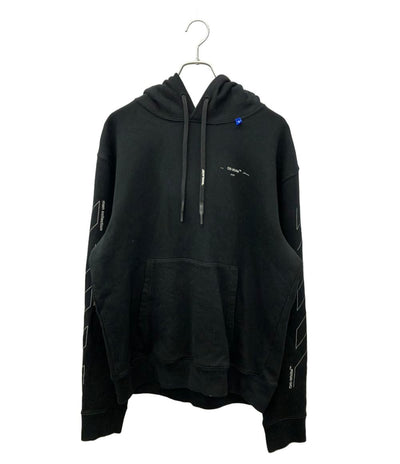 OFF-WHITE 長袖パーカー スウェット プルオーバー   バックアロー 19AW UNFINISHED SLIM HOODIE OMBB034E19E30003 メンズ SIZE L オフホワイト