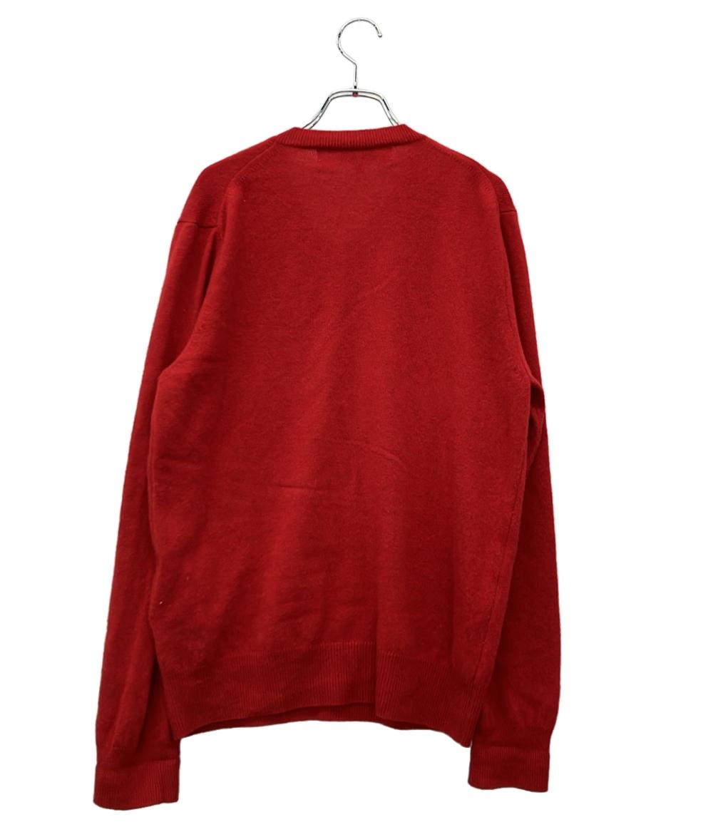 PLAY COMME des GARCONS 長袖ニット ハートロゴ  Vネック プルオーバー レディース SIZE M プレイコムデギャルソン