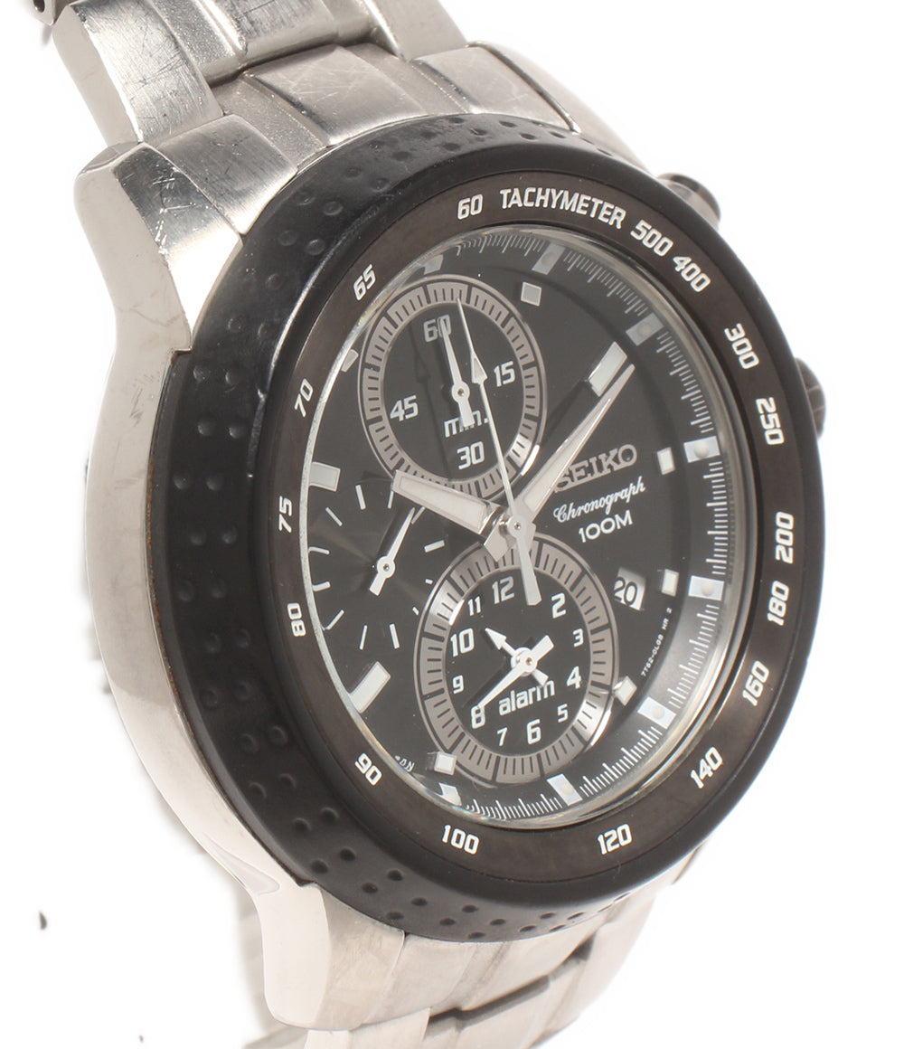 SEIKO 腕時計 クオーツ ブラック 7T62-0HL0 メンズ セイコー