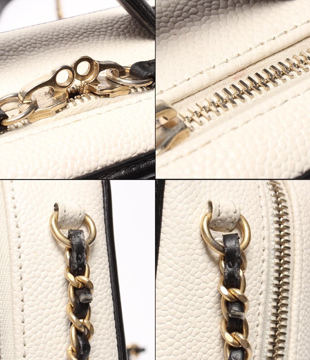 CHANEL チェーンショルダーバッグ バニティバッグ  斜め掛け ゴールド金具 キャビアスキン マトラッセ ココマーク CCフィリグリー A93342 レディース
