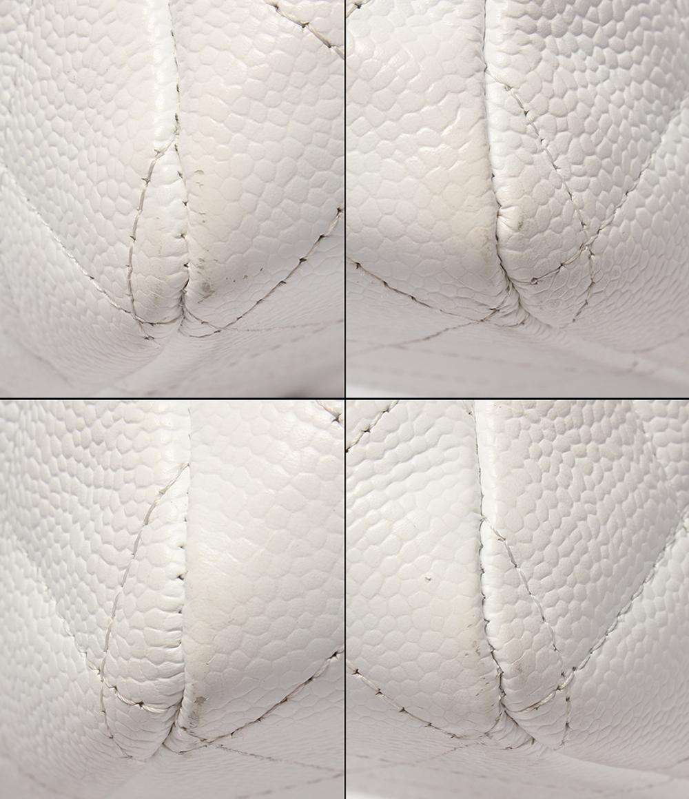 シャネル チェーンショルダーバッグ シルバー金具 ダブルチェーン キャビアスキン デカマトラッセ 30 レディース CHANEL