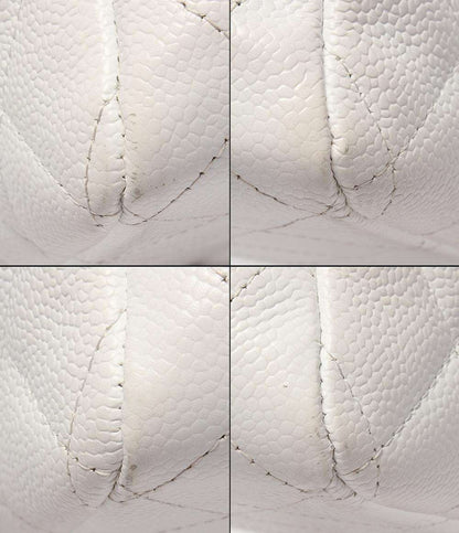 シャネル チェーンショルダーバッグ シルバー金具 ダブルチェーン キャビアスキン デカマトラッセ 30 レディース CHANEL