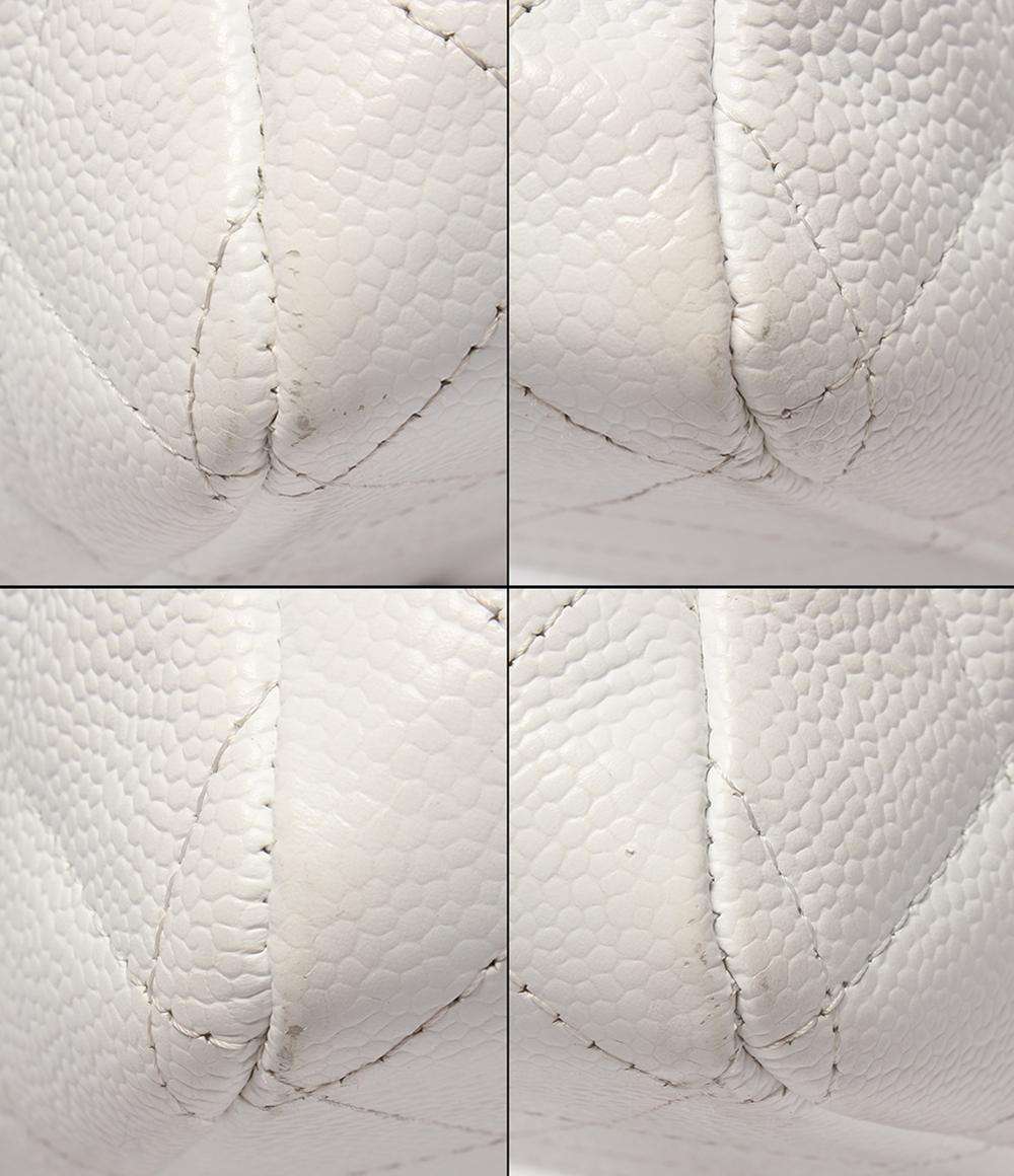 シャネル チェーンショルダーバッグ シルバー金具 ダブルチェーン キャビアスキン デカマトラッセ 30 レディース CHANEL