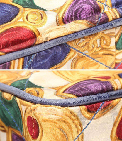 シャネル チェーンショルダーバッグ 斜め掛け ビジュー柄 タッセル サテン レディース CHANEL