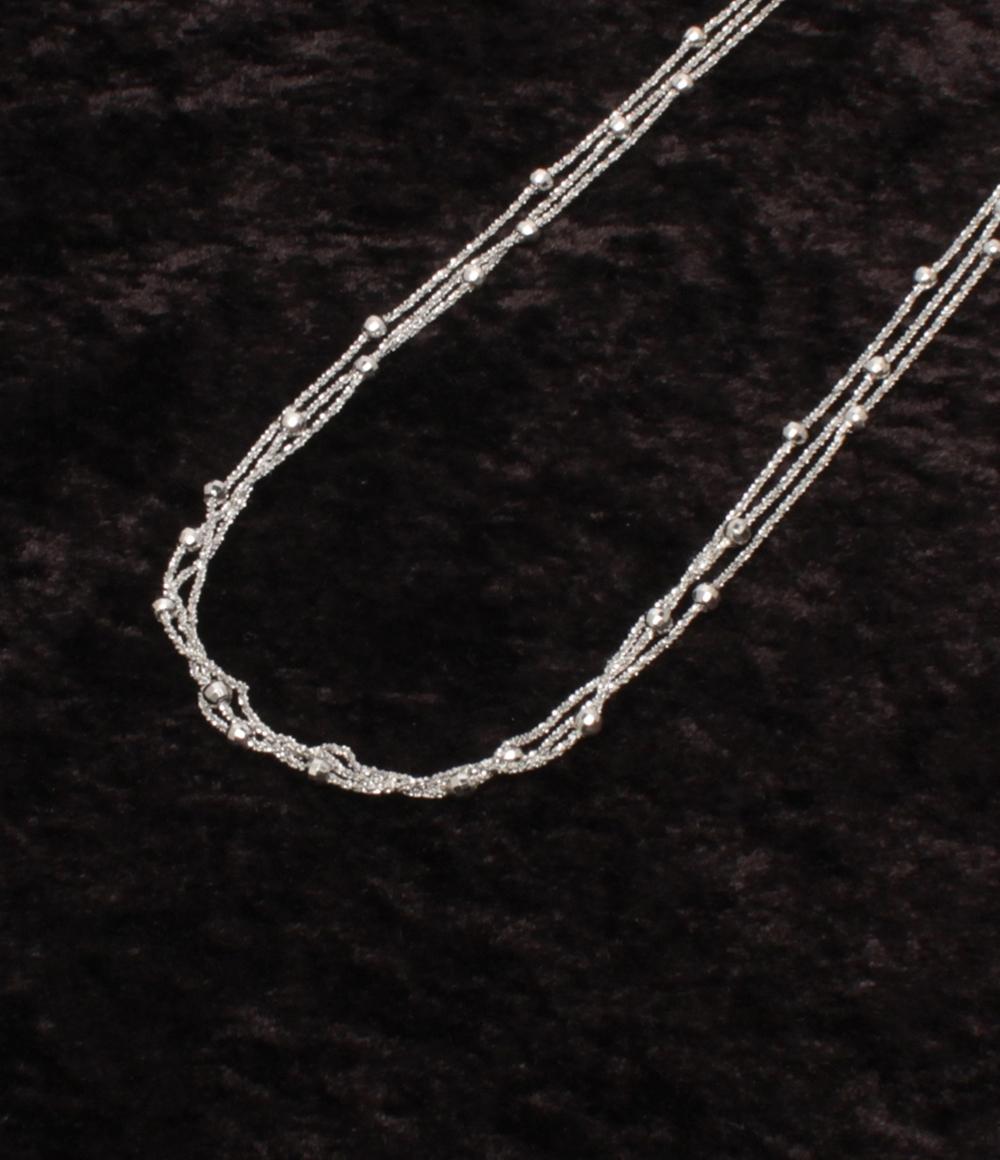 美品 3連ネックレス SV925 ボールステーション レディース