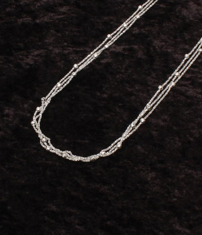 美品 3連ネックレス SV925 ボールステーション レディース