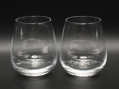 美品 TIFFANY&Co. グラス タンブラー 2点セット ペア TCO ティファニー