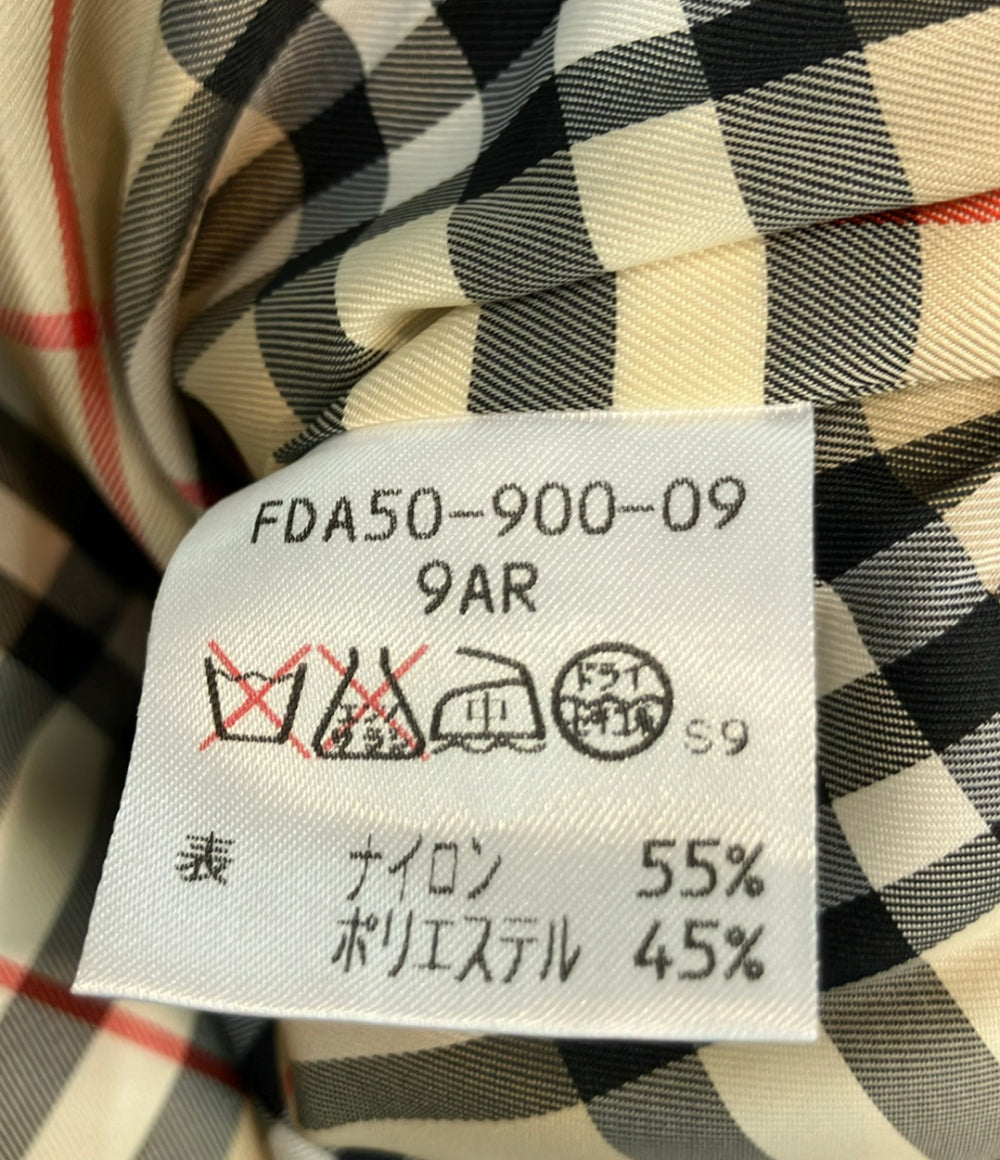 Burberrys 中綿ロングコート 内側ノバチェック フロントジップ マジックテープ フード付き レディース SIZE 9AR (M) バーバリーズ