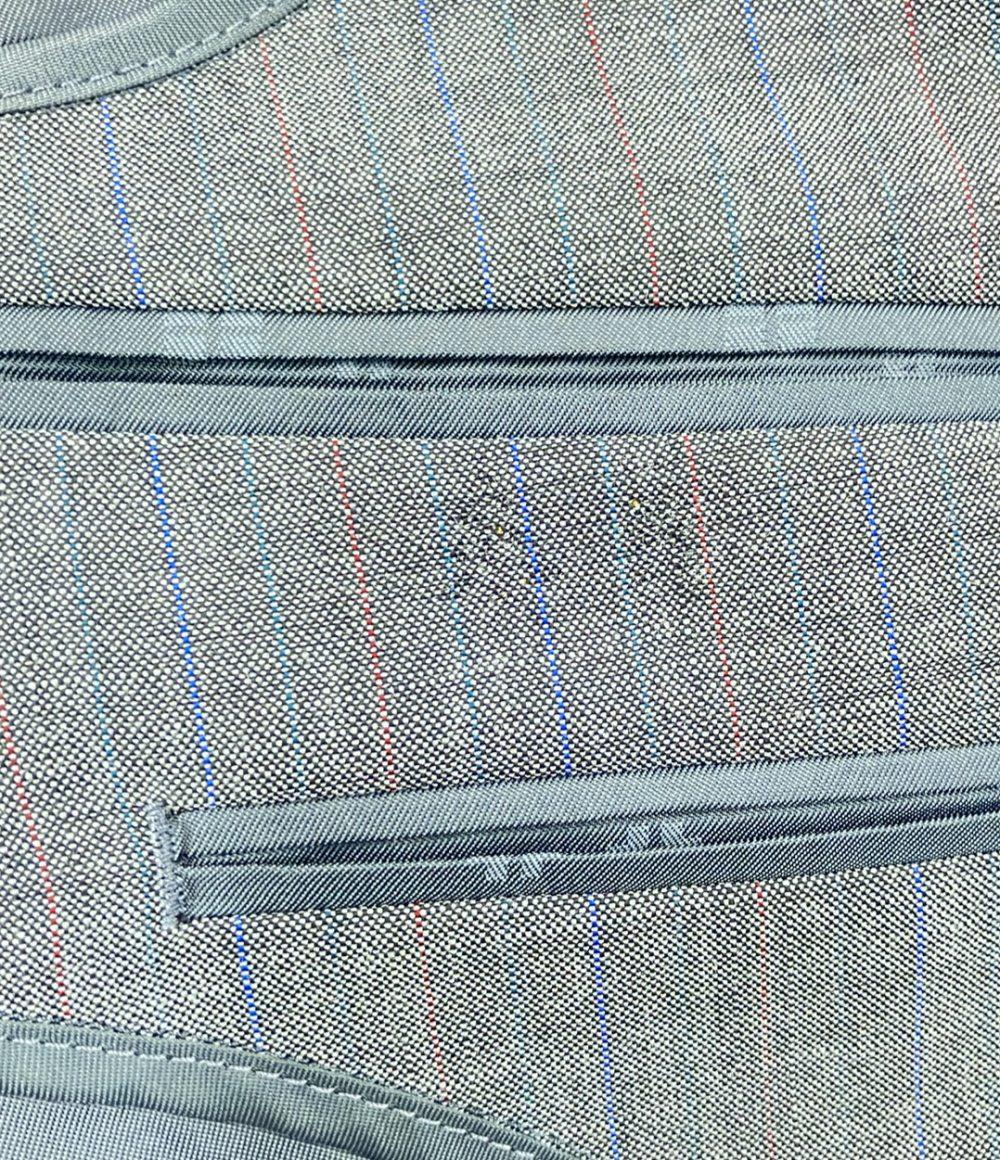 美品 スキャバル ウール混ストライプ柄テーラードジャケット ショルダーパッド メンズ SIZE 92AB3 Scabal