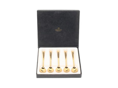 美品 ミキモトインターナショナル スプーン 5点セット ゴールド パール付 MIKIMOTO internationl