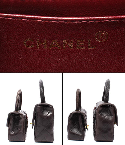 CHANEL ハンドバッグ 親子バッグ トップハンドル マトラッセ ゴールド金具 3番台 ラムスキン レディース シャネル