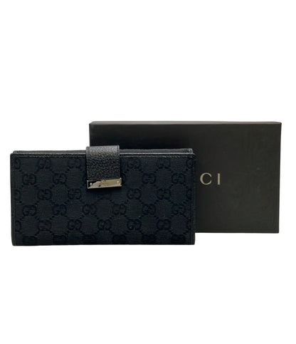 美品 GUCCI 二つ折り長財布 GGキャンバス 115092 2184 メンズ グッチ