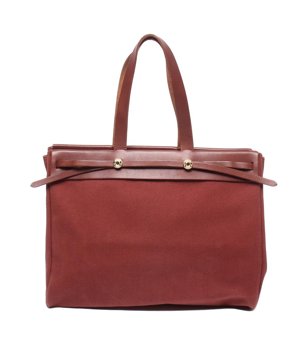 HERMES トートバッグ □F刻印 ゴールド金具 カバスGM エールバッグ