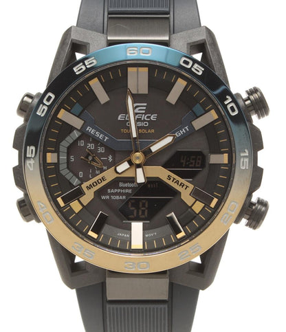 美品 CASIO 腕時計 エディフィス EDIFICE ソーラー ブラック ECB-2000 メンズ カシオ