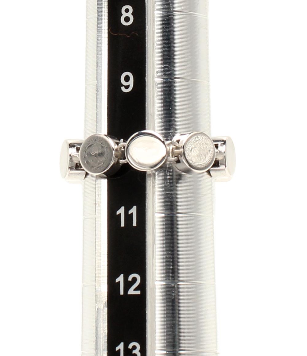 美品 グッチ リング 指輪 K18 チェーン プレート レディース SIZE 10号 GUCCI