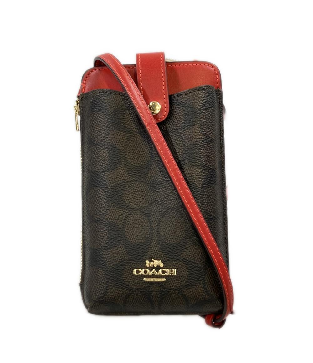 美品 COACH ショルダーバッグ 斜め掛け スマホショルダー シグネチャー レディース コーチ