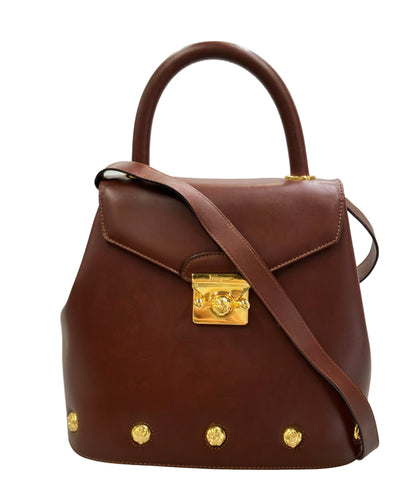 Salvatore Ferragamo ハンドバッグ ショルダーバッグ 2WAY 斜め掛け ヒールスタッズ レザー DQ-21 1568 レディース サルヴァトーレフェラガモ