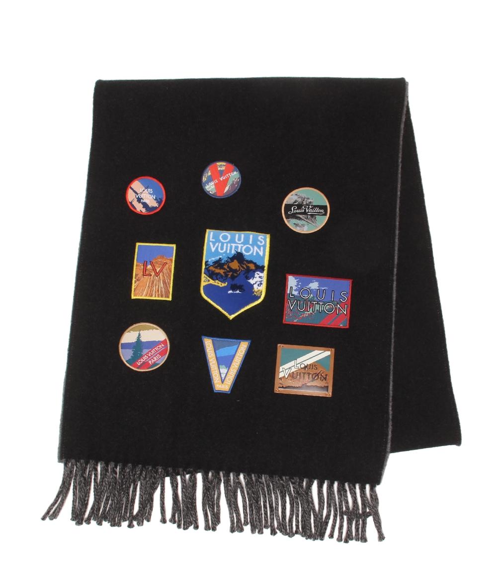美品 LOUIS VUITTON マフラー エシャルプ シティアルプス ロゴワッペン