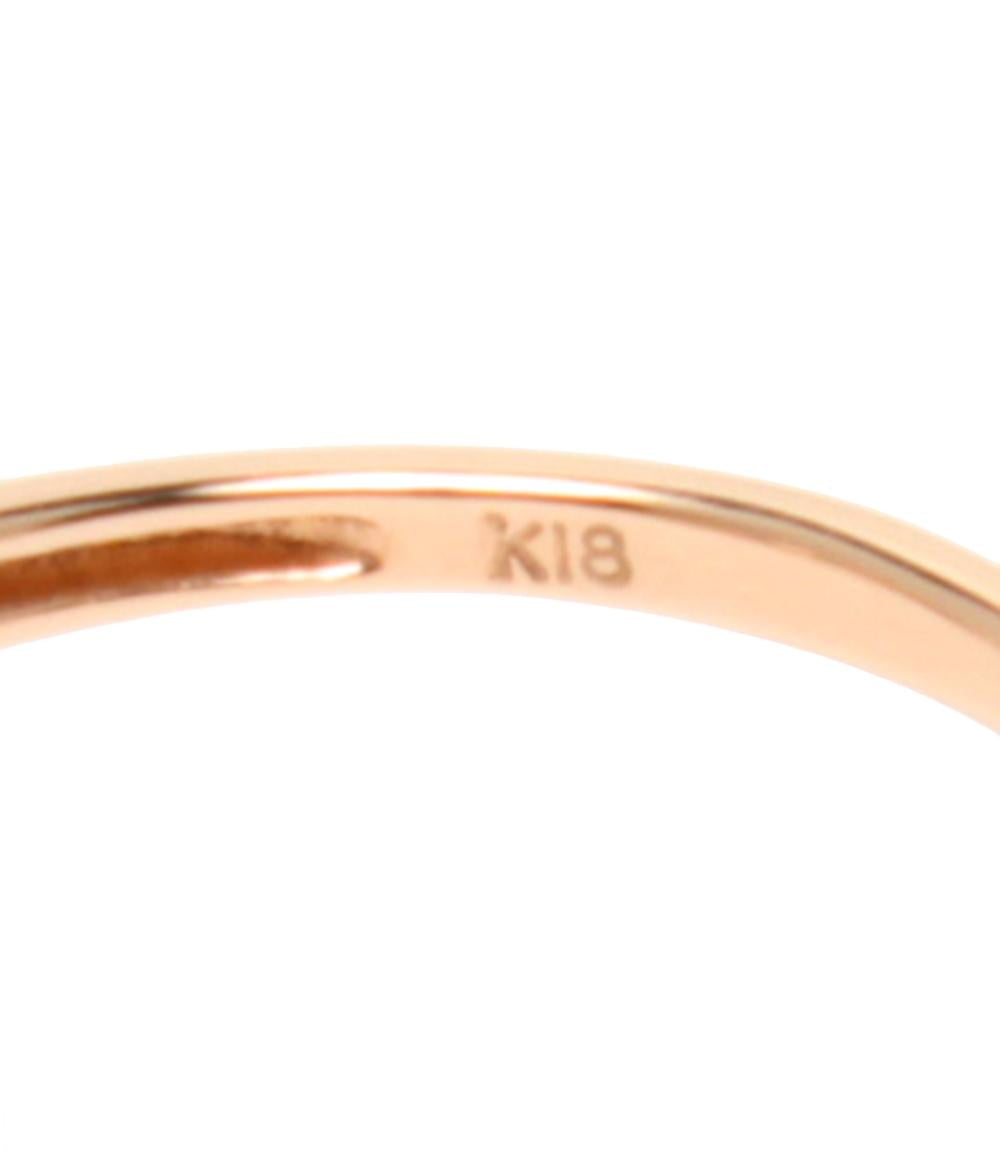 美品 リング 指輪 K18 ダイヤ リボンモチーフ レディース SIZE 10号