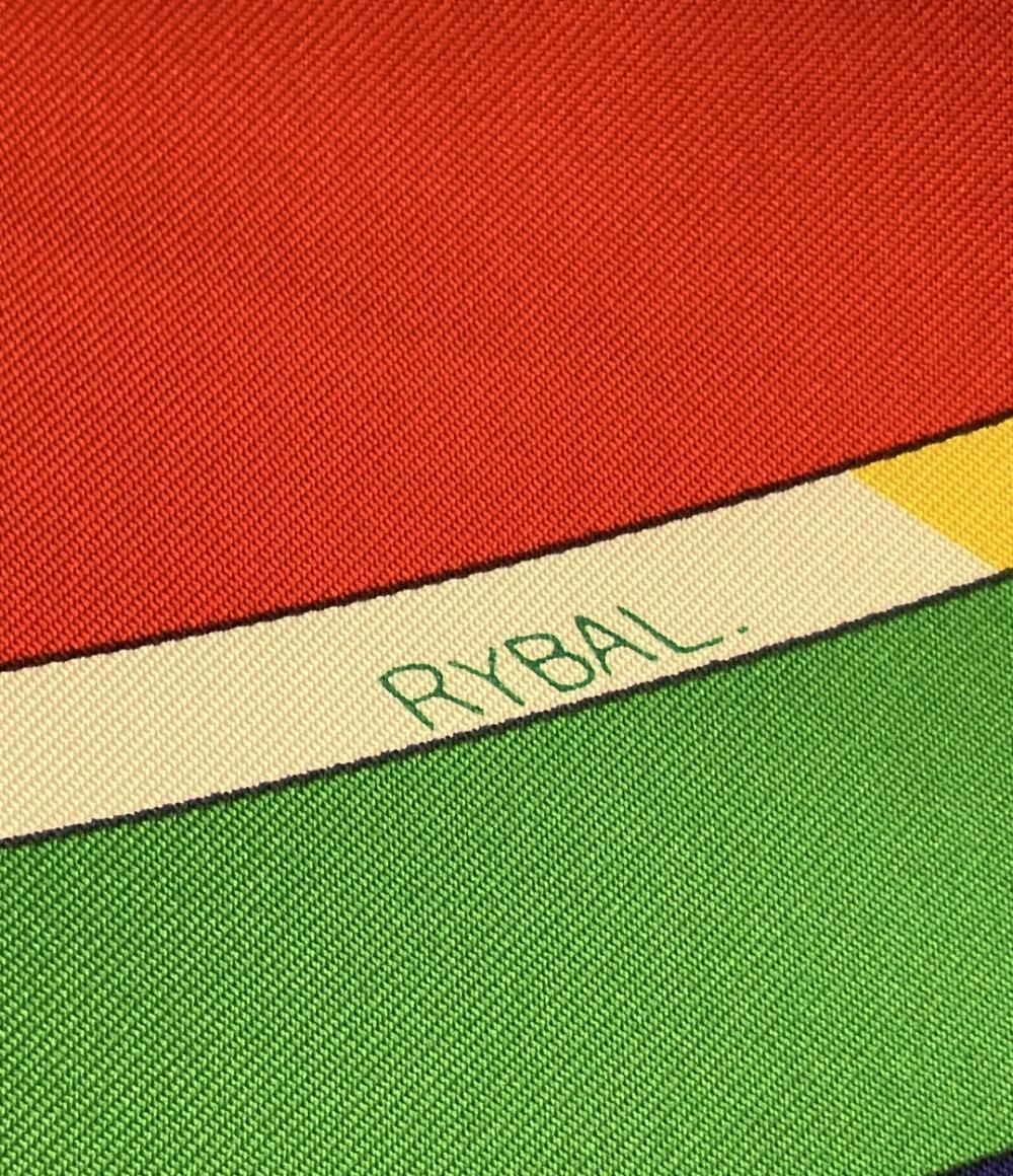 美品 エルメス スカーフ カレ90 シルク100% 自由への車輪 En Roue Libre レディース HERMES