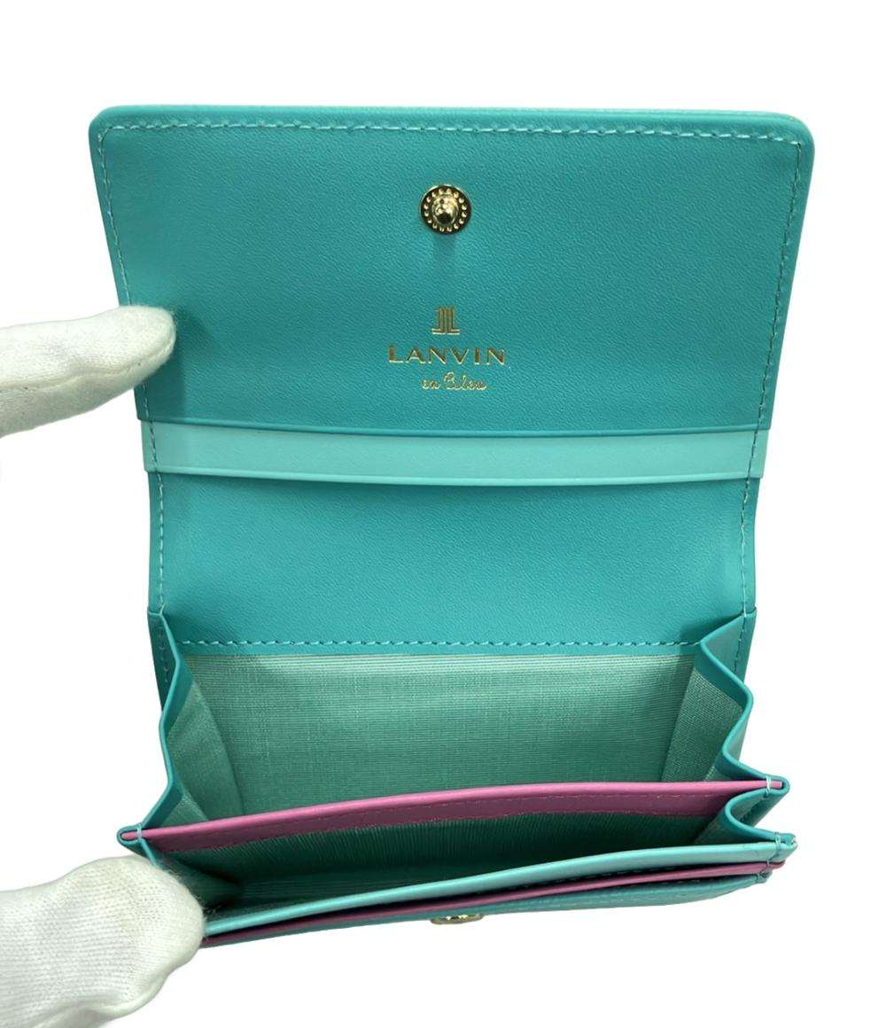 美品 LANVIN en Bleu カードケース 牛革 レディース ランバンオンブルー