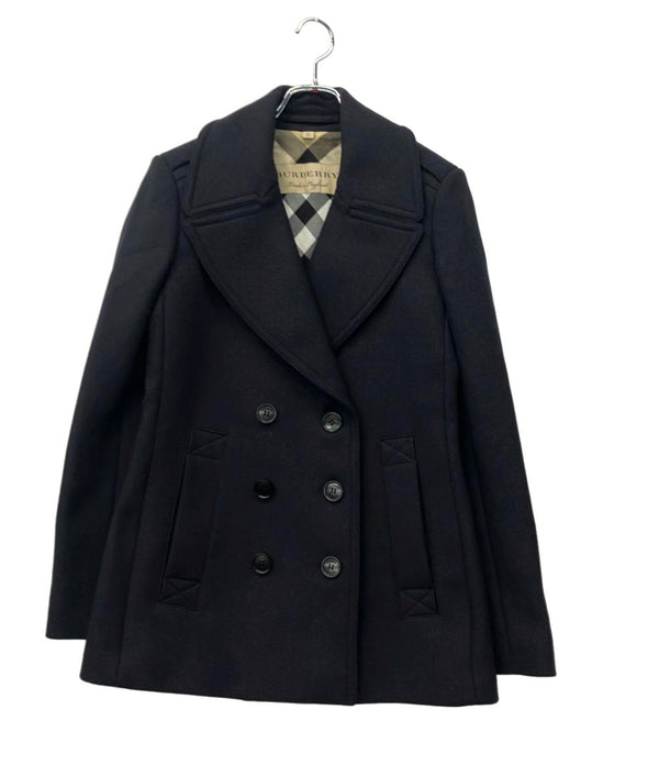 BURBERRY LONDON ピーコート ダブルブレスト 裏地バーバリーチェック ミドル丈 レディース SIZE 38 (S) バーバリーロンドン