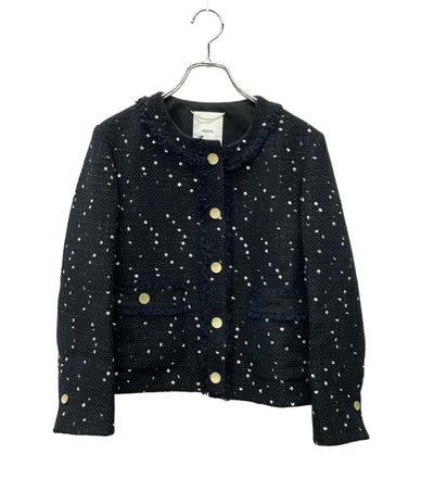 ebure ノーカラージャケット リネンブレンド スパンコールツイード 24ss 3910400156 レディース SIZE 36 (S) エブール